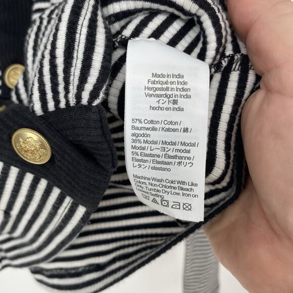 J Crew Vintage Rib Lady Jacket Black and White Stripes Women's Size XS - Picture 4 of 7